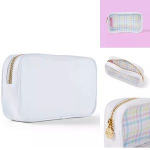 NEW Stoney Clover Lane x Target Gingham Med Pouch -White/Clear/Rainbow